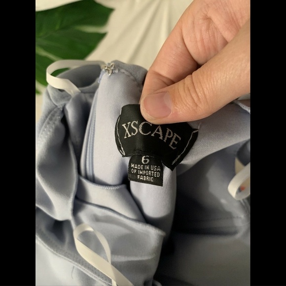 NWT $259 XSCAPE Ruffled Off the Shoulder Gown in Sky Blue‎ [ SZ 6 ] #e914 - Picture 11 of 12